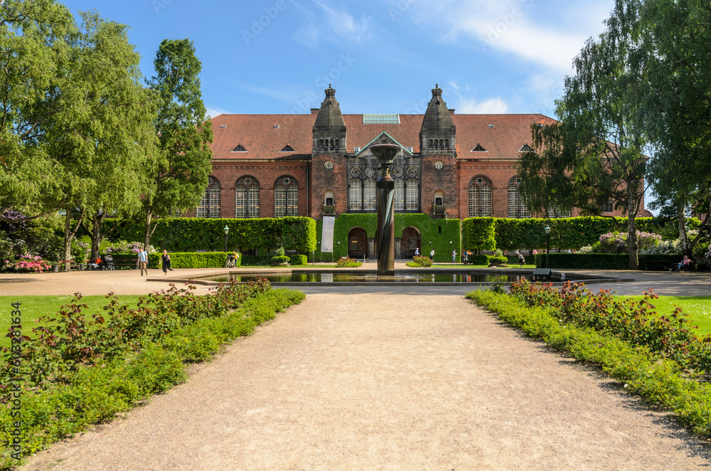 Park vor dem Altbau der Dänisch Königlichen Bibliothek, Slotsholmen, Kopenhagen, Dänemark