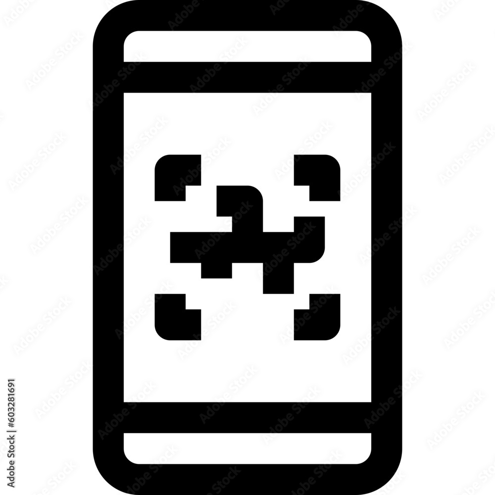 Obraz premium qr code black outline icon