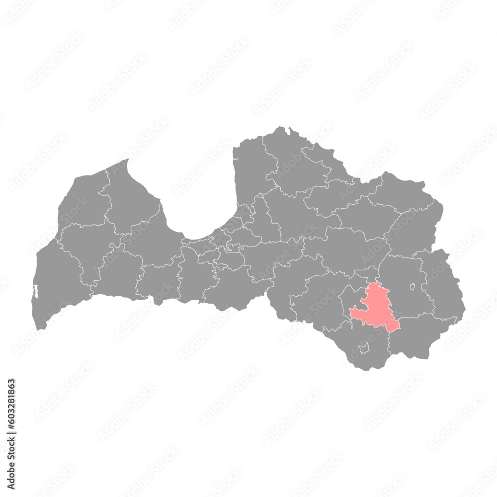 Preili Municipality map, administrative division of Latvia. Vector illustration.