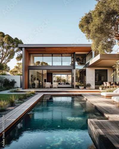 Wallpaper Mural Captivating Serenity: Elegant
Residence with a Stunning Pool Landscape - Generative Ai Torontodigital.ca