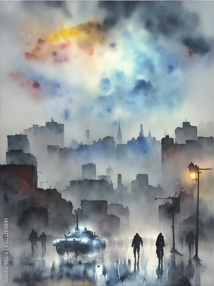 Mariupol city destroyed during russian occupation. AI generated illustration Mariupol city destroyed during russian occupation. AI generated illustration