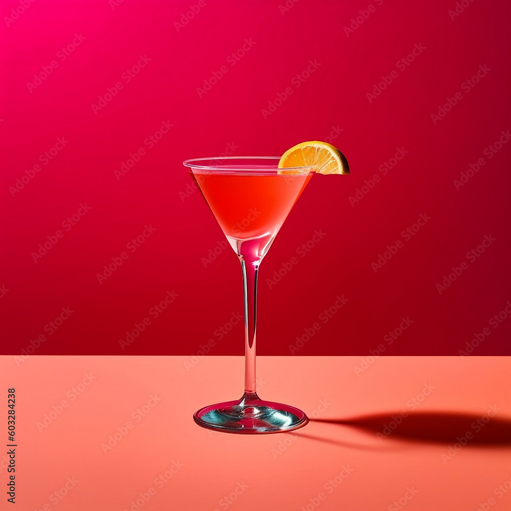 Cocktail, roter Hintergrund