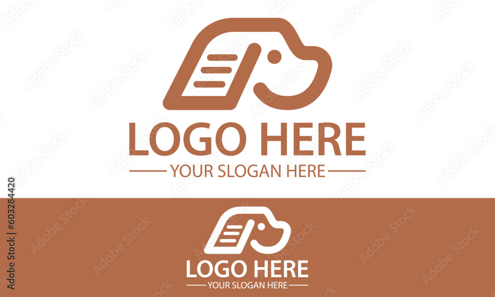 Brown Color Dog Head Logo Design Brown Color Dog Head Logo Design