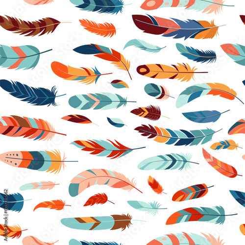background seamless with bird feathers vector