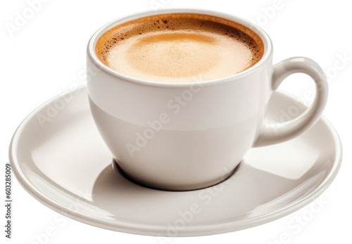 Cup of Coffee. Creamy Coffee Espresso, Cappuccino. Isolated on Transparent Background. generative ai