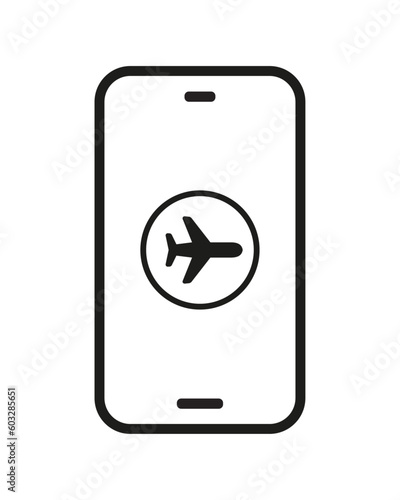 airplane flight mode phone display vector design