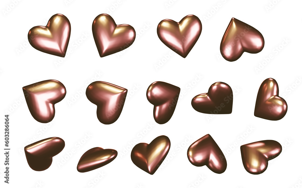 Golden glossy 3D heart isolated on transparent background. Set of hearts in different angles. Love symbol, design element for holidays, wedding invitations, congratulations.
Golden glossy 3D heart isolated on transparent background. Set of hearts in different angles. Love symbol, design element for holidays, wedding invitations, congratulations.