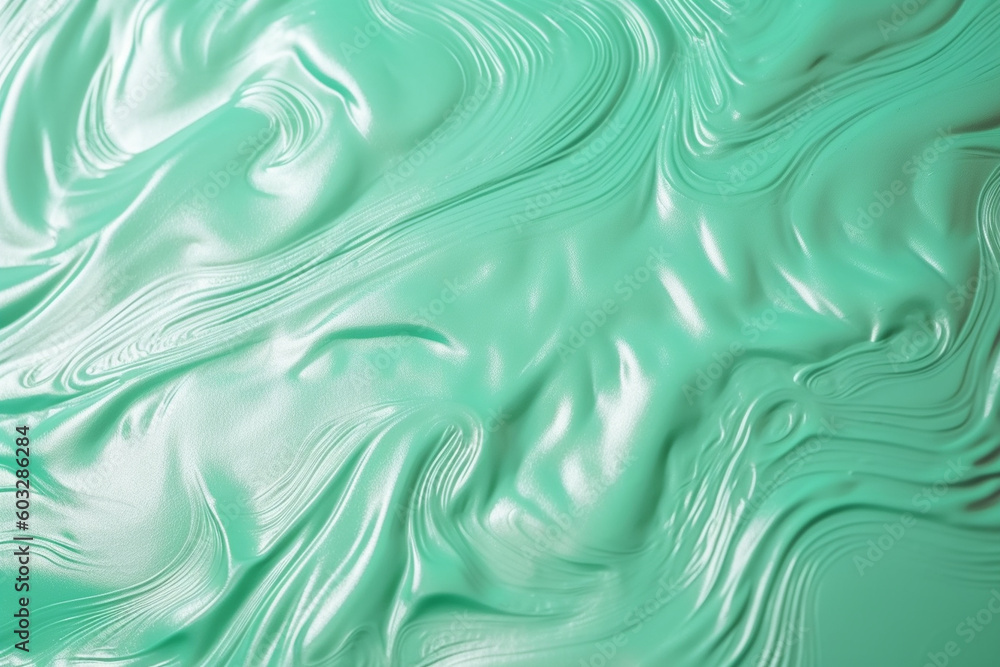 Obraz premium The background image is an image of a luxurious holographic pastel green texture. This textured background is high quality with fine texture and gloss, looks very elegant and luxur Generative AI