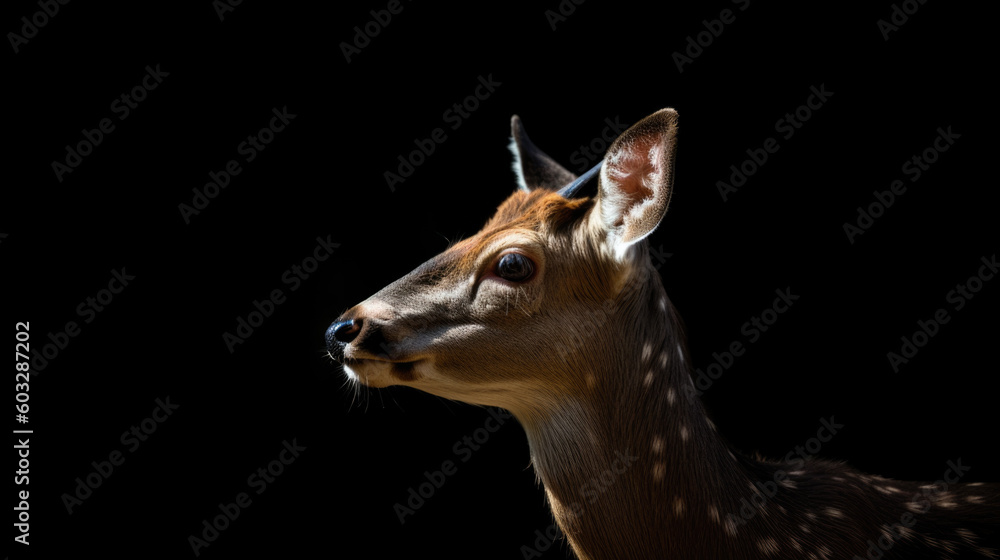 Obraz premium deer on a black background