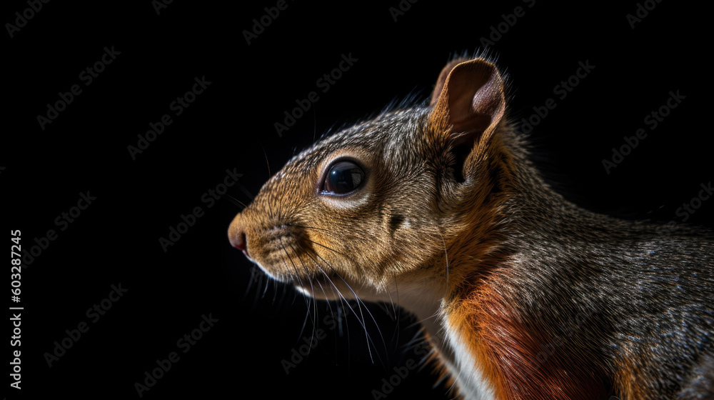Obraz premium squirrel on a black background
