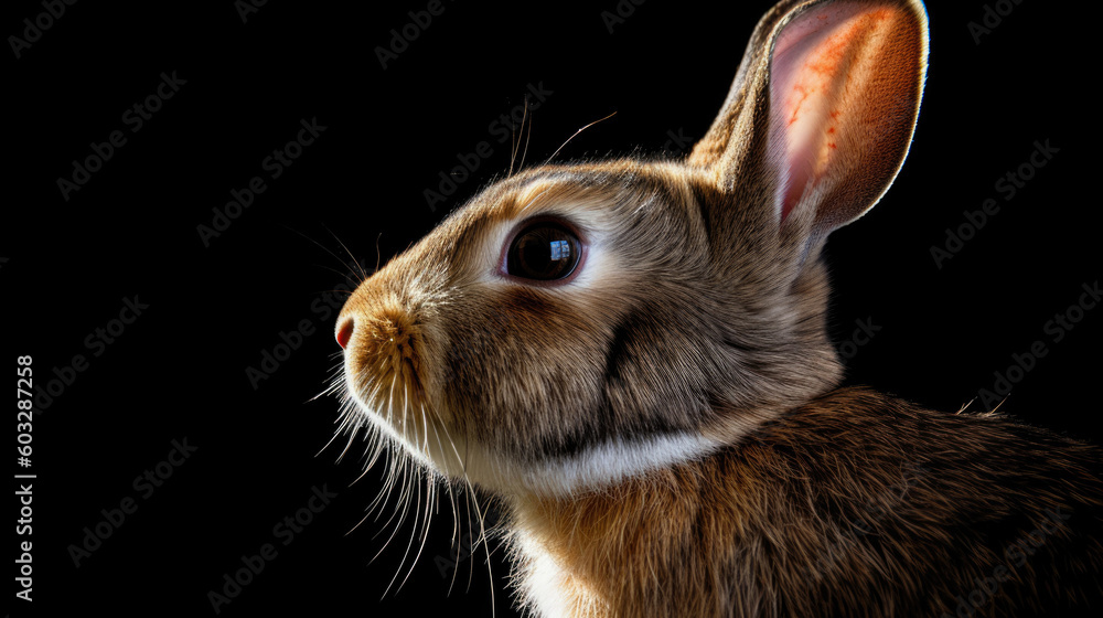 Obraz premium rabbit on black background