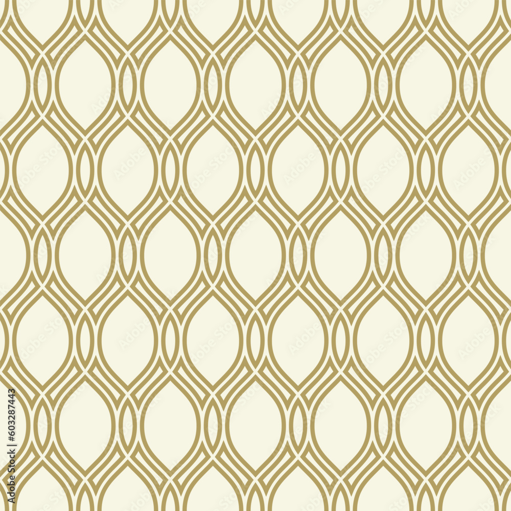 Naklejka premium Seamless vector golden wavy ornament. Modern wavy background. Geometric modern pattern