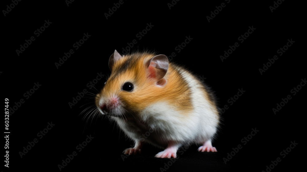 hamster on a black background hamster on a black background