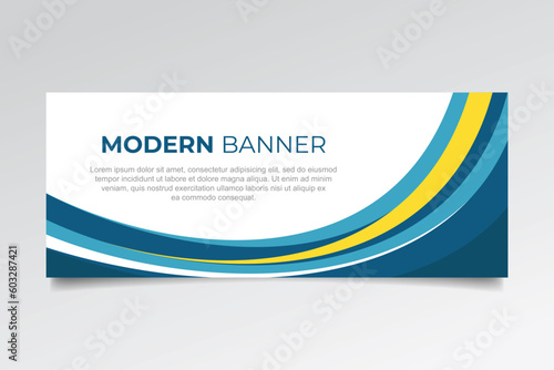 Modern business banner with wave design