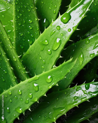 Aloe Vera wet and fresh fullframe