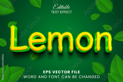 3d lemon vector text effect