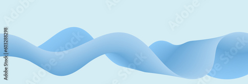 Blue motion wave. Abstract horizontal background with blue wave flow isolated. Design element on blue background. vector 