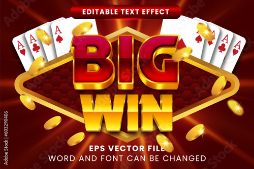 Big win 3d vector editable text effect
