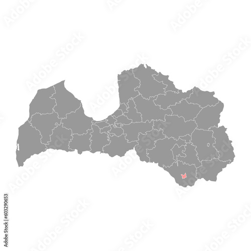 Daugavpils city map  administrative division of Latvia. Vector illustration.