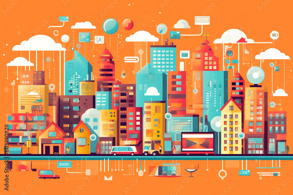 Obraz premium Dynamic world of the Internet of Things (IoT), showcasing a diverse range of interconnected devices. Ai generated