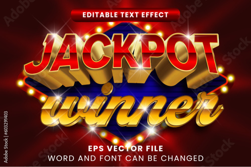 Jackpot winner 3d vector text effect