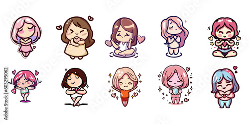 Self love vector set collection graphic clipart design