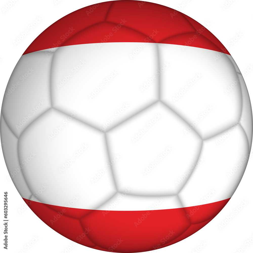 Obraz premium Football ball with Austria flag pattern.