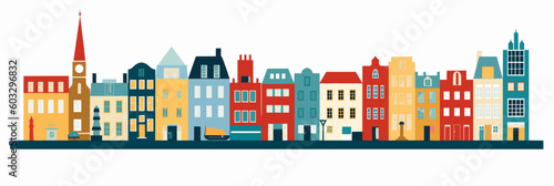 retro minimalistic art, dutch city, Amsterdam, vector art, pastel colors. 