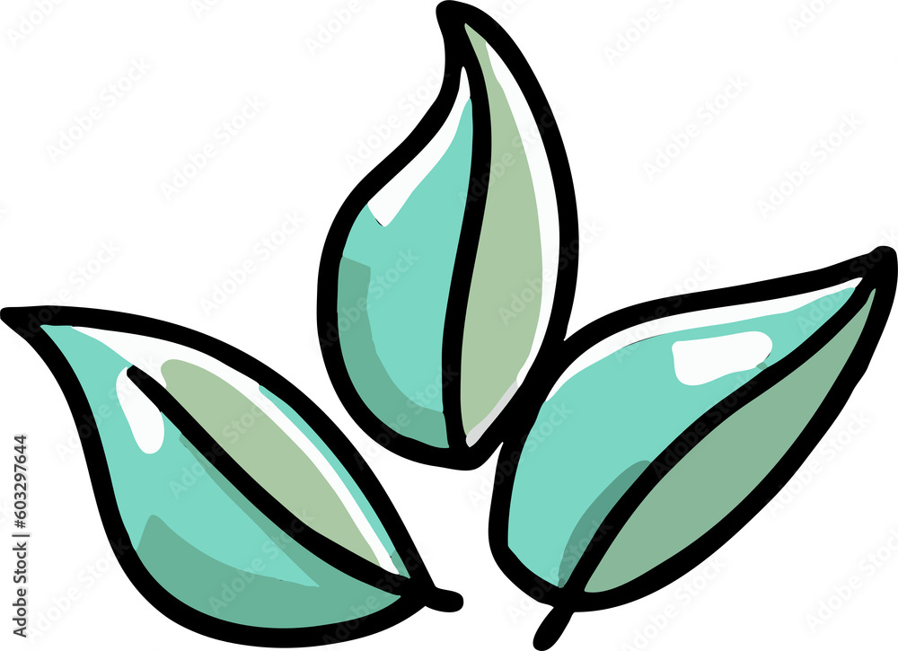 Obraz premium Green tea leaves png graphic clipart design