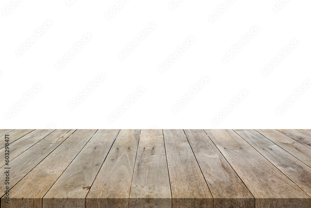 wooden floor and wooden table on white background. wooden floor and wooden table on white background.