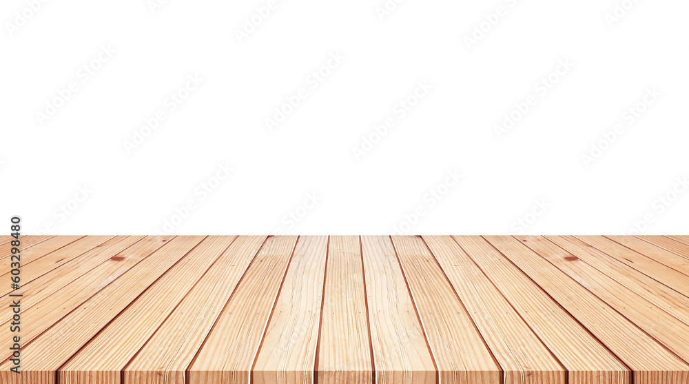 wooden floor and wooden table on white background. wooden floor and wooden table on white background.