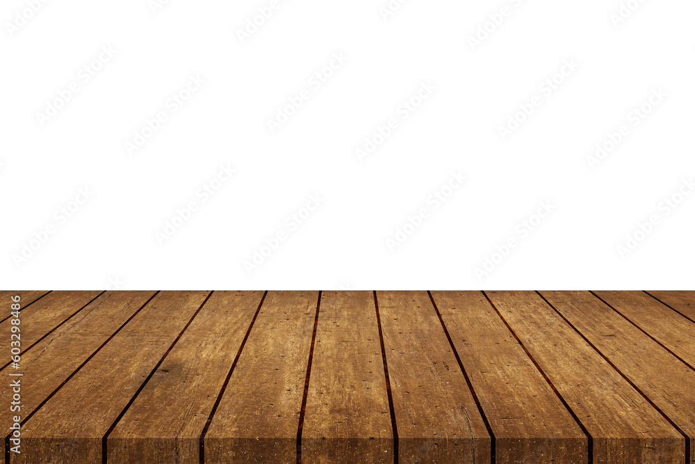 wooden floor and wooden table on white background. wooden floor and wooden table on white background.