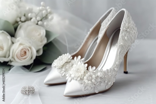 Wedding shoes and accessories, generative ai