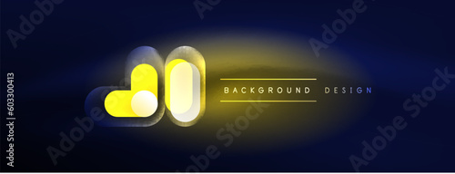 Glowing round shapes abstract background. Template for wallpaper, banner, presentation, background