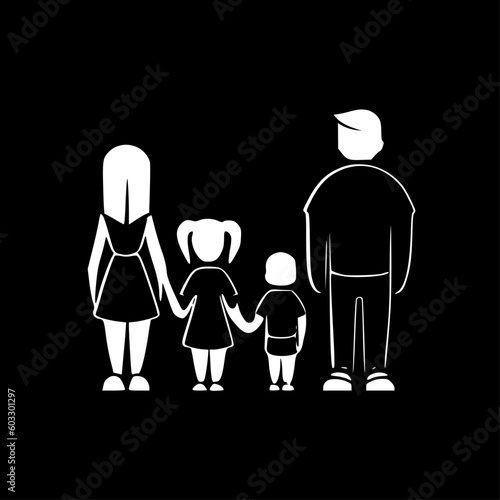 Family | Minimalist and Simple Silhouette - Vector illustration