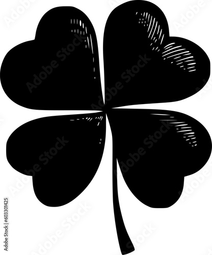 Four-Leaf Clover - Minimalist and Flat Logo - Vector illustration
