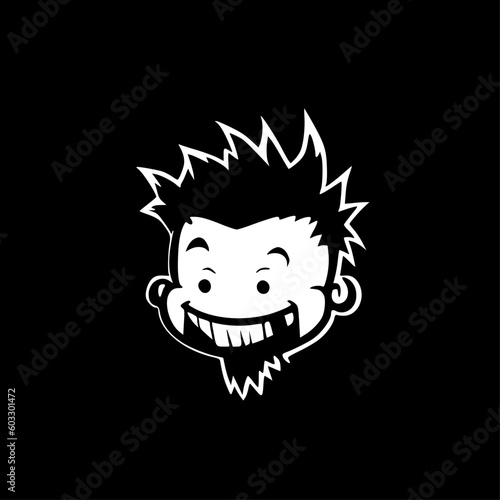 Funny - Black and White Isolated Icon - Vector illustration