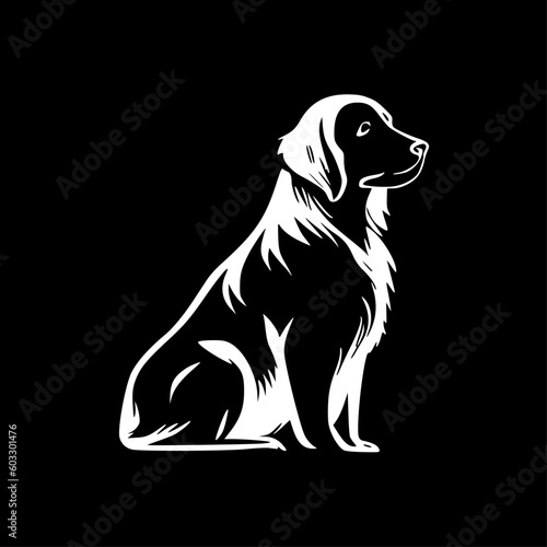Golden Retriever | Black and White Vector illustration