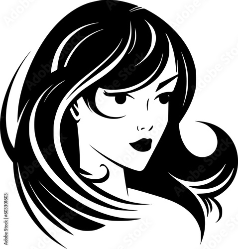 Hair | Black and White Vector illustration