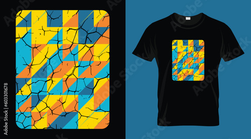 Abstract colorful vector trendy t-shirt design template