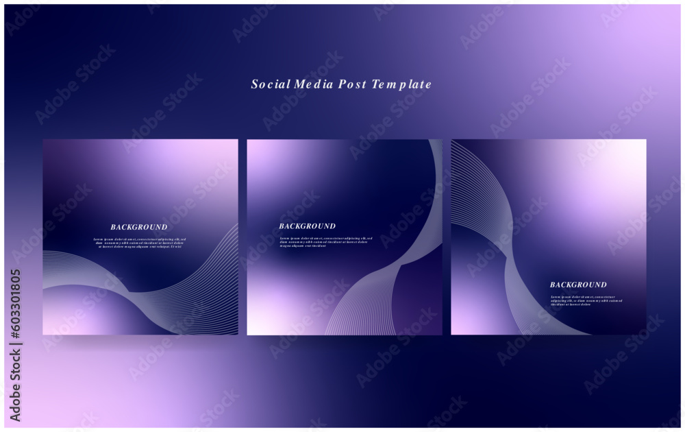 Fototapeta premium Purple Gradient Abstract Social Media Post Template