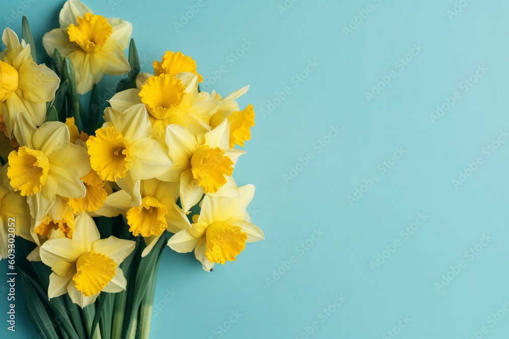 Bouquet yellow daffodils. Generate Ai