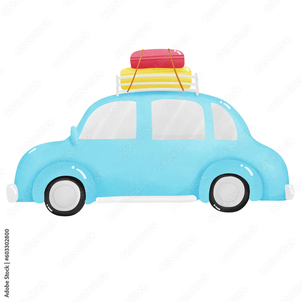 Summer Traveling Car Illustration Summer Traveling Car Illustration