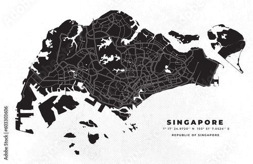 Singapore map vector poster flyer	