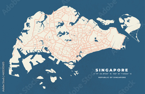 Singapore map vector poster flyer	