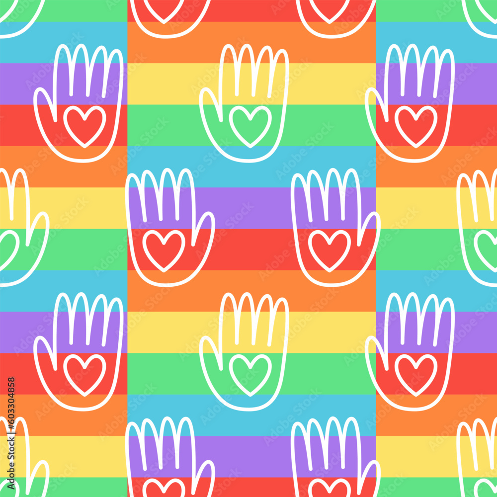 Fototapeta premium Gay Pride Rainbow Seamless pattern LGBT background