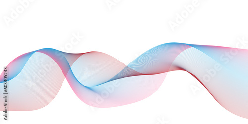 Abstract blue wave on white background. Vector illustration for your design. 