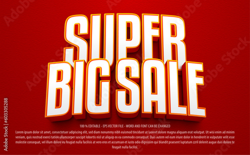 Super big sale bold 3d style editable text effect