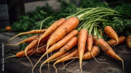 Freshly-Harvested Carrots: Nature's Vitamin-Rich Bounty for Vegetarian Cooking and Beyond: Generative AI