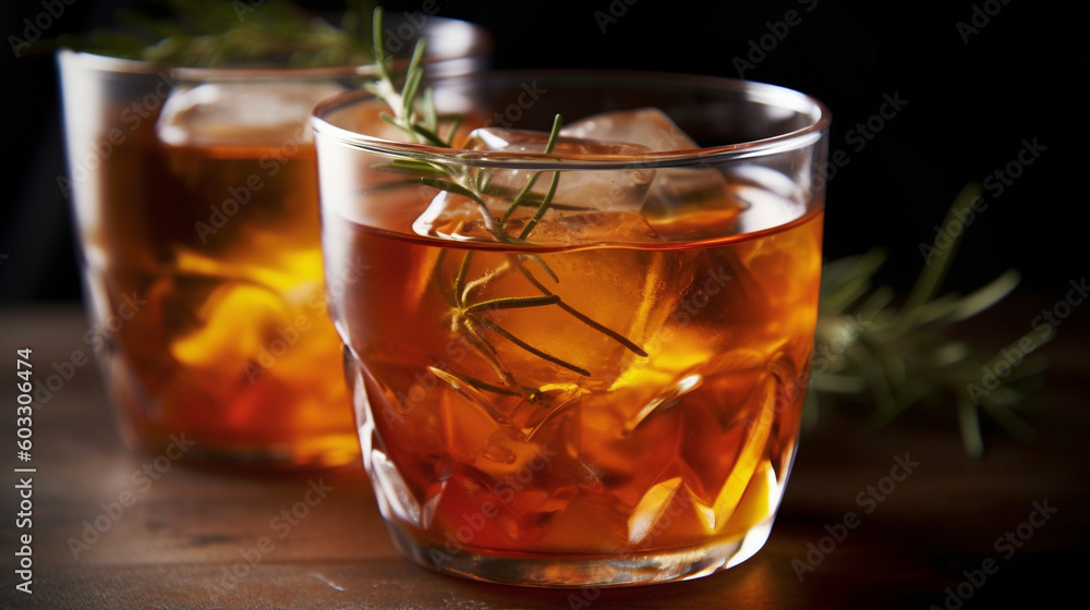 Ice tea, fresh summer drink. Generative AI image Ice tea, fresh summer drink. Generative AI image